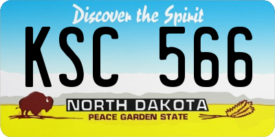 ND license plate KSC566