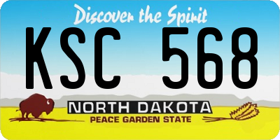 ND license plate KSC568