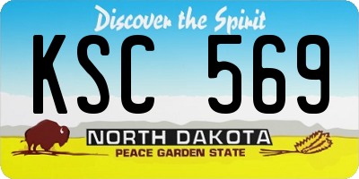 ND license plate KSC569