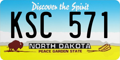 ND license plate KSC571