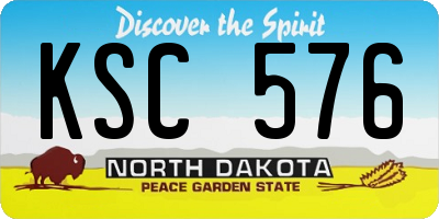 ND license plate KSC576