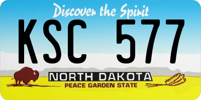 ND license plate KSC577