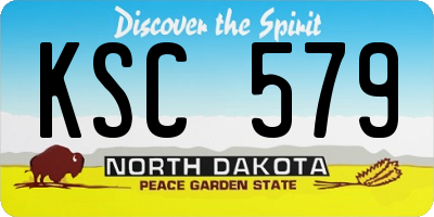 ND license plate KSC579