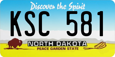 ND license plate KSC581