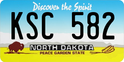 ND license plate KSC582