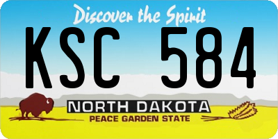 ND license plate KSC584
