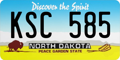 ND license plate KSC585