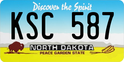 ND license plate KSC587