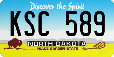 ND license plate KSC589