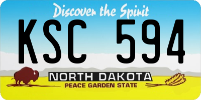 ND license plate KSC594