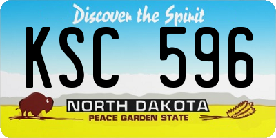 ND license plate KSC596