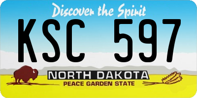 ND license plate KSC597