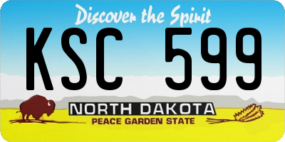 ND license plate KSC599