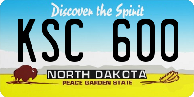 ND license plate KSC600