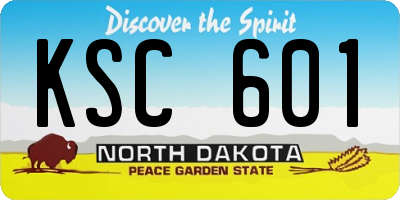 ND license plate KSC601