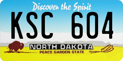 ND license plate KSC604