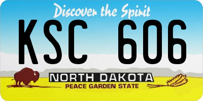 ND license plate KSC606