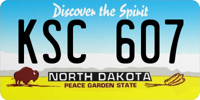 ND license plate KSC607