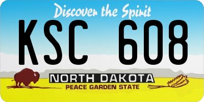 ND license plate KSC608