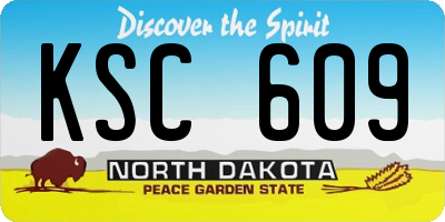 ND license plate KSC609