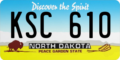 ND license plate KSC610