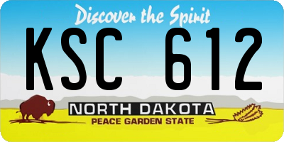 ND license plate KSC612