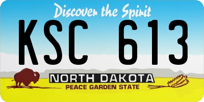 ND license plate KSC613