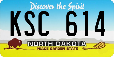 ND license plate KSC614
