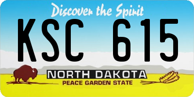 ND license plate KSC615