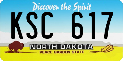ND license plate KSC617