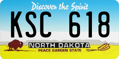 ND license plate KSC618