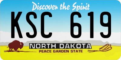 ND license plate KSC619