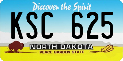 ND license plate KSC625