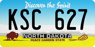 ND license plate KSC627