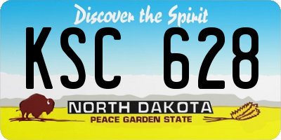 ND license plate KSC628