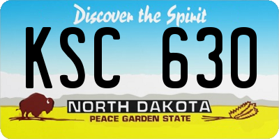 ND license plate KSC630