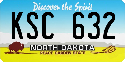 ND license plate KSC632