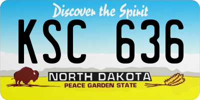 ND license plate KSC636