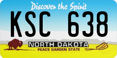 ND license plate KSC638