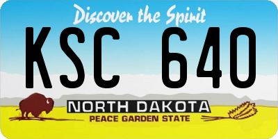 ND license plate KSC640