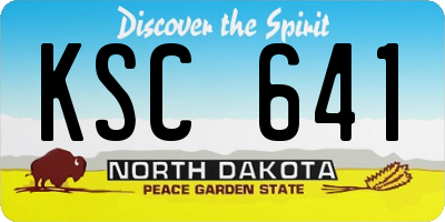 ND license plate KSC641