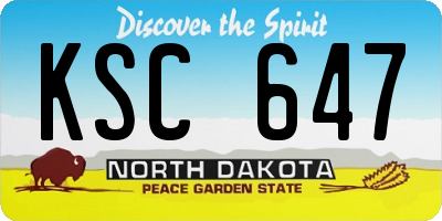 ND license plate KSC647