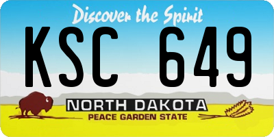 ND license plate KSC649