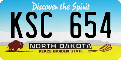 ND license plate KSC654