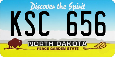 ND license plate KSC656