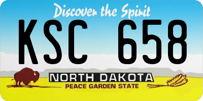 ND license plate KSC658