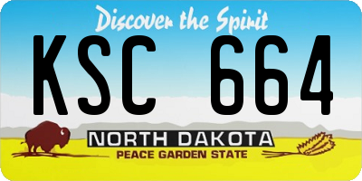 ND license plate KSC664