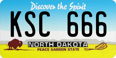 ND license plate KSC666