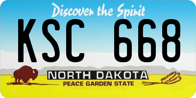 ND license plate KSC668