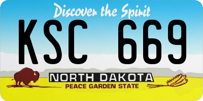 ND license plate KSC669